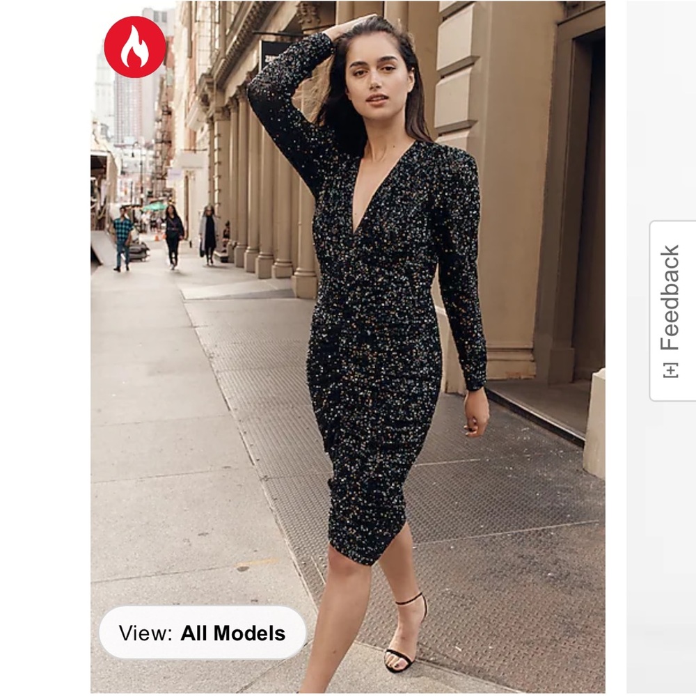 sequin ruched dress
